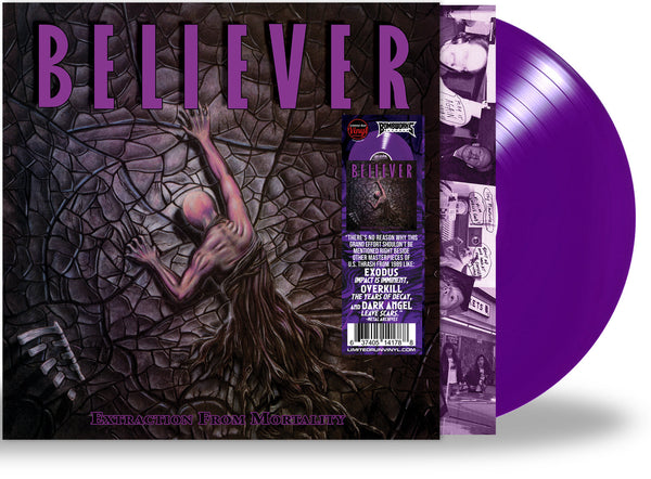 BELIEVER - EXTRACTION FROM MORTALITY (ROYAL PURPLE VINYL, 2024, Bombworks) **Bumped & Bruised