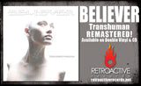BELIEVER - TRANSHUMAN (*NEW-DOUBLE DIRTY CANDY CANE SPLATTER VINYL, Gatefold w Poster, 2021, Bombworks Records) Elite Prog Thrash Metal Remaster