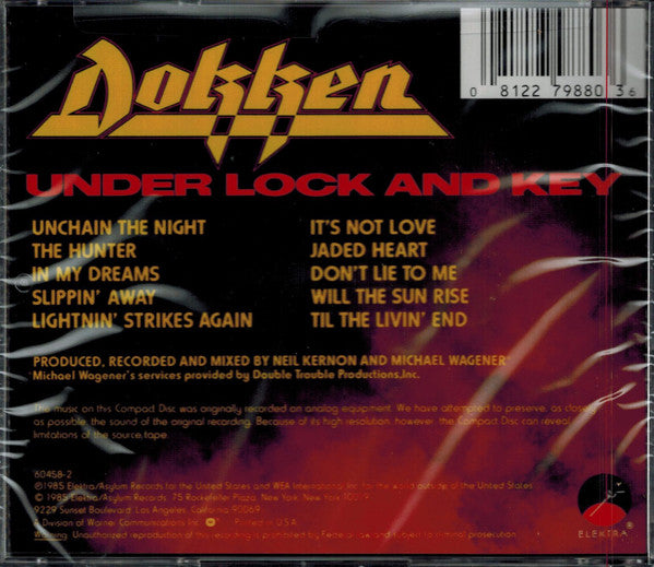 DOKKEN UNDER LOCK AND KEY (*New CD,1985, Elektra/Asylum Records