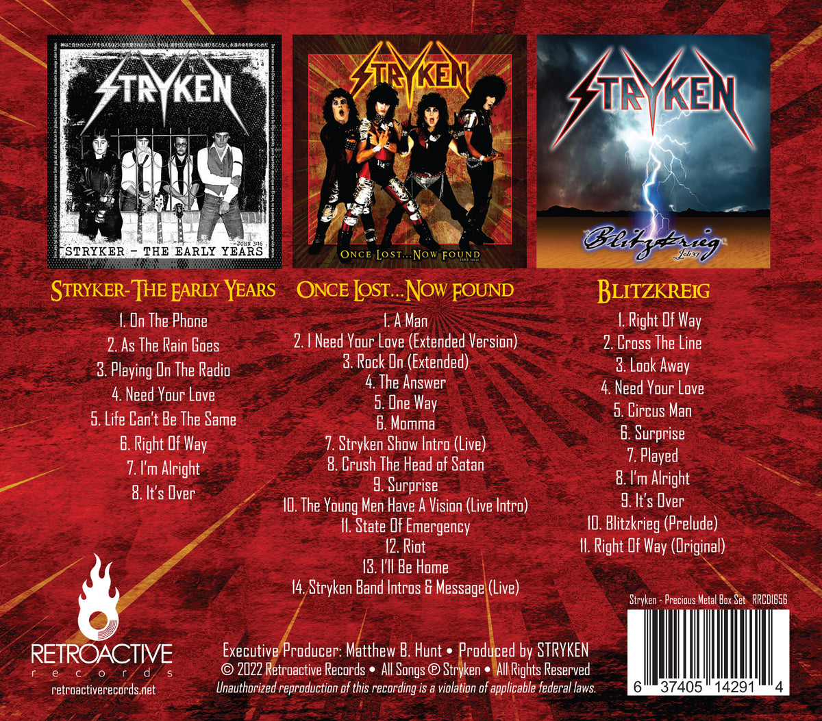 STRYKEN - PRECIOUS METAL BOX SET (*NEW 3-CD Box Set + 3 Collector Cards,  2022, Retroactive) Limited to just 300 Box Sets!