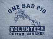 ONE BAD PIG "VOLUNTEER GUITAR SMASHER" Grey *T-SHIRT
