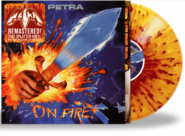 PETRA - ON FIRE! (*New-Vinyl) FIRE SPLATTER VINYL w/POSTER, 2022 GIRDER RECORDS, LIMITED RUN
